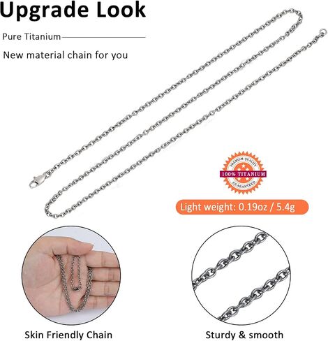 Santhree Pure Titanium Round O Neglace للرجال والنساء ، 3 مم دائم للبشرة الصلبة الصلبة من التيتانيوم Clasp Class سلسلة عيد ميلاد للجنسين عيد الحب هدية in Kuwait