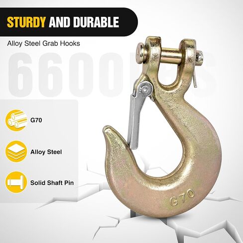 Nilight 3/8" X 35" Trailer Safety Chain 2pcs Grade 70 Towing Chain with Clevis Snap Hooks 26400lbs Break Strength use for Trailer, RV,and Boat Towing and Gooseneck Couplers in Saudi Arabia