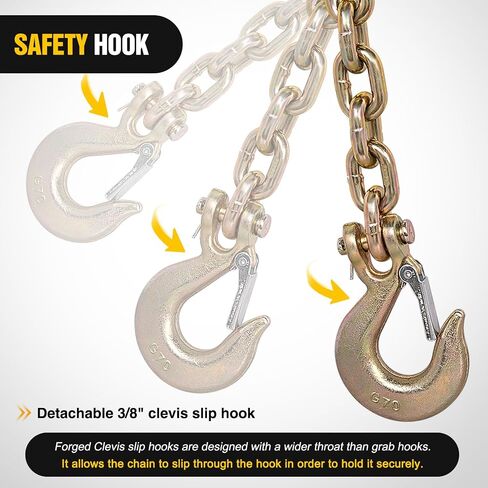 Nilight 3/8" X 35" Trailer Safety Chain 2pcs Grade 70 Towing Chain with Clevis Snap Hooks 26400lbs Break Strength use for Trailer, RV,and Boat Towing and Gooseneck Couplers in Saudi Arabia