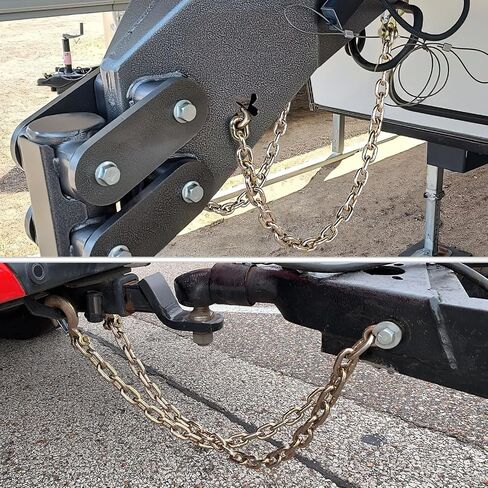 Nilight 3/8" X 35" Trailer Safety Chain 2pcs Grade 70 Towing Chain with Clevis Snap Hooks 26400lbs Break Strength use for Trailer, RV,and Boat Towing and Gooseneck Couplers in Saudi Arabia