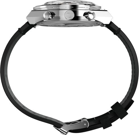 Timex Men's Peanuts Q 40mm Watch - حزام أسود أبيض عن الفولاذ المقاوم للصدأ in Saudi Arabia