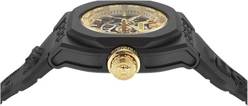 Versace V-Legend Sequeleton Collection Fudy Mens Watches Watch Watch مع حزام أسود وحالة تتميز بالطلب الذهبي in Saudi Arabia