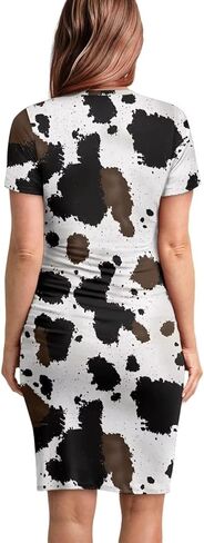 Women's Short Sleeve Maternity Dress Ruched Midi Length Bodycon Dresses Casual Comfort Pregnancy Clothes S-XXL in Kuwait