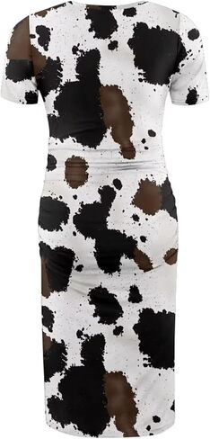 Women's Short Sleeve Maternity Dress Ruched Midi Length Bodycon Dresses Casual Comfort Pregnancy Clothes S-XXL in Kuwait