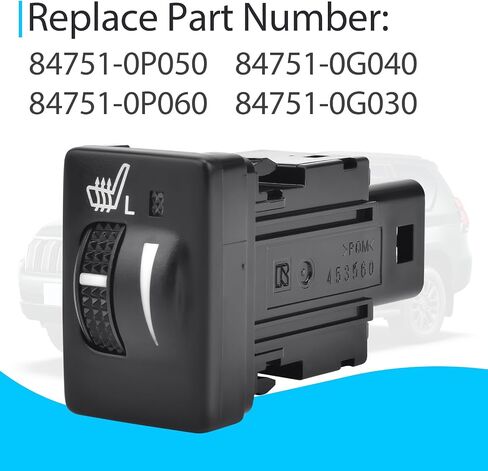 مفتاح تسخين 2 PCS متوافق مع Toyota Reiz/Highlander/Camry V50/Land Cruiser Prado LC150 استبدال 84751-0G030 84751-0P050 ، زر التحكم في تسخين المقعد الأيسر in Saudi Arabia