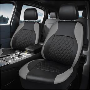 Leather Car Seat Covers Full Set, Luxury Breathable Front Rear Seat Cushion with Headrest Cover, All Season Waterproof Vehicle 5 Seats Protectors for Most Cars Trucks SUVs (Wine Red) in Kuwait