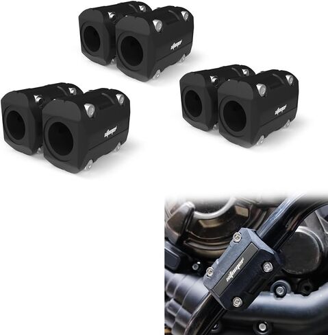 Xitomer 3 Pair 22mm/25mm/28mm Motorcycle Engine Guard Bumper Crash Bar Protectors, Motorcycle Crash Bar Protectors Frame Sliders (Black) in Saudi Arabia
