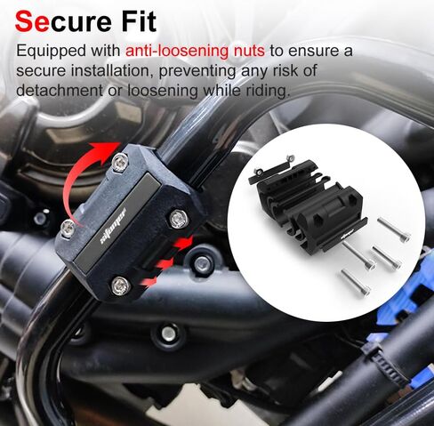 Xitomer 3 Pair 22mm/25mm/28mm Motorcycle Engine Guard Bumper Crash Bar Protectors, Motorcycle Crash Bar Protectors Frame Sliders (Black) in Saudi Arabia