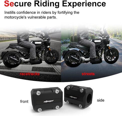 Xitomer 3 Pair 22mm/25mm/28mm Motorcycle Engine Guard Bumper Crash Bar Protectors, Motorcycle Crash Bar Protectors Frame Sliders (Black) in Saudi Arabia