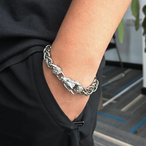 سوار تنين للرجال، سوار من الفولاذ المقاوم للصدأ كوبي، هدايا مجوهرات بانك، الطول 8.7 بوصة in Kuwait