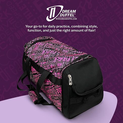 Dream Duffel Inspiration Practice Bag, Stylish Gym Tote with 2 Large Side Pockets, Perfect for Shoes & Accessories, 21.25" x 12.6" x 2.36", Pink in Kuwait