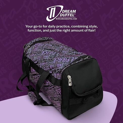 Dream Duffel Inspiration Practice Bag, Stylish Gym Tote with 2 Large Side Pockets, Perfect for Shoes & Accessories, 21.25" x 12.6" x 2.36", Pink in Kuwait