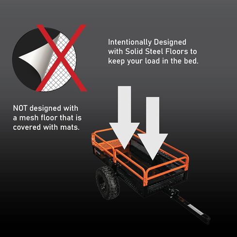 Impact Parects® 1500LB ATTILION CART CARGO مقطورة مع أرضية فولاذية صلبة لجرارات الحديقة/الحديقة ، ATV ، UTV's والمزيد. التصميم الأصلي مع علامة تجارية للولايات المتحدة الأمريكية. ميزة محور لتفريغ دقيق. in Kuwait