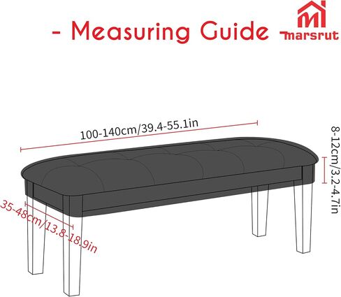Piano Bench Cover, Cushion Slip Covers Stretch for Dining Seat Bedroom, Removable Washable Rectangle Thick Stretchable Slipcover Protector for Anti-dust Stool Living Room Kitchen, Large Size, Coffee in Saudi Arabia