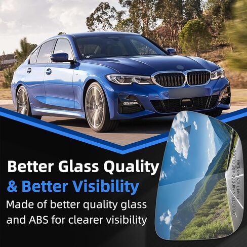 استبدال المرآة الجانبية للركاب لـ BMW G20 330i 2018 2019 2020 2021 2022 2023 2024 - زجاج المرآة الأيمن ، مرايا المرايا الخلفية مع الطاقة المدفأة والعمى in Saudi Arabia