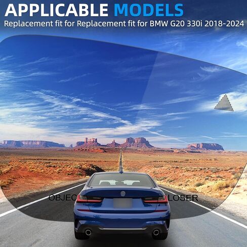 استبدال المرآة الجانبية للركاب لـ BMW G20 330i 2018 2019 2020 2021 2022 2023 2024 - زجاج المرآة الأيمن ، مرايا المرايا الخلفية مع الطاقة المدفأة والعمى in Saudi Arabia