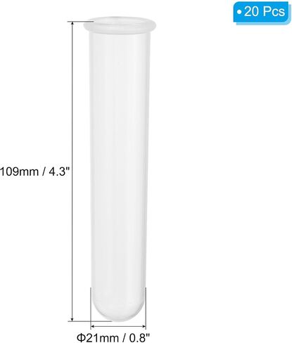 PATIKIL 20ML Plastic Centrifuge Tubes, 40 Pcs Round Bottom Centrifuge Tube with Screw Caps and Graduated Marks Write-on Spot for Laboratory Liquid, Clear in Saudi Arabia