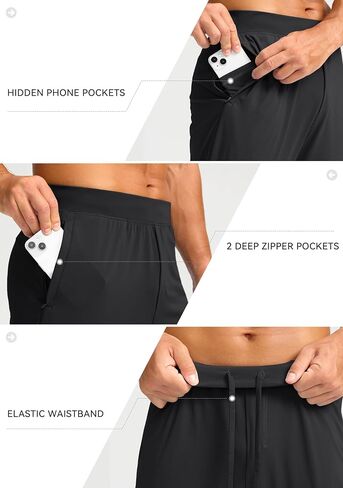 الركض للرجال Soothfeel مع Zipper Mobicets Golf Joggers خفيفة الوزن سراويل تجريب رياضي للرجال المسار in Kuwait