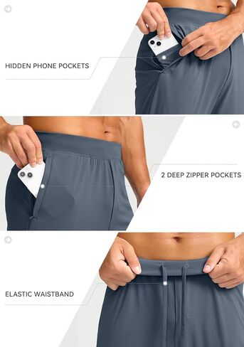 الركض للرجال Soothfeel مع Zipper Mobicets Golf Joggers خفيفة الوزن سراويل تجريب رياضي للرجال المسار in Kuwait