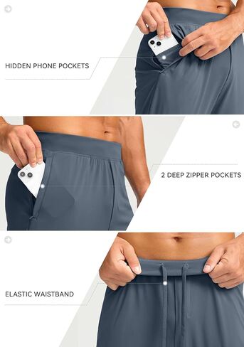 الركض للرجال Soothfeel مع Zipper Mobicets Golf Joggers خفيفة الوزن سراويل تجريب رياضي للرجال المسار in Kuwait
