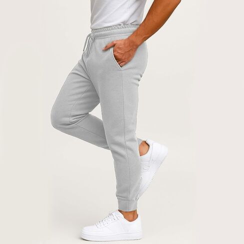 Joggers for Men Gym Baggy Sweatpants Outdoor Sport Drawstring Elastic Waist Pants with Pockets Straight Leg Slim Fit Pants in Saudi Arabia