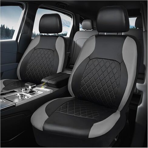 Leather Car Seat Covers Full Set, Luxury Breathable Front Rear Seat Cushion with Headrest Cover, All Season Waterproof Vehicle 5 Seats Protectors for Most Cars Trucks SUVs (Wine Red) in Kuwait