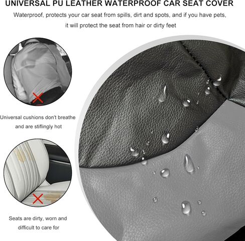 Leather Car Seat Covers Full Set, Luxury Breathable Front Rear Seat Cushion with Headrest Cover, All Season Waterproof Vehicle 5 Seats Protectors for Most Cars Trucks SUVs (Wine Red) in Kuwait