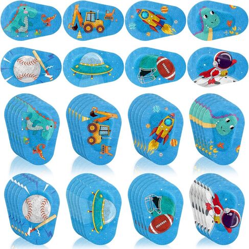 Panitay 40 PCS Kids Kids Eye Patches for Boys Childlers Rathesive Patches Burk with Lazy Eye Eye Creatible Pad Light Forcing Designs Cutton Cotton Latchafficive Modages for Boys Boys in Saudi Arabia