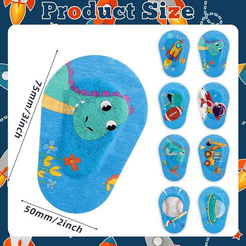 Panitay 40 PCS Kids Kids Eye Patches for Boys Childlers Rathesive Patches Burk with Lazy Eye Eye Creatible Pad Light Forcing Designs Cutton Cotton Latchafficive Modages for Boys Boys in Saudi Arabia