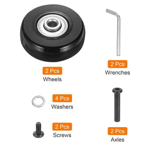 مجموعة uxcell مكونة من 1 عجلات أمتعة بديلة 70 × 24 مم/2.8 بوصة × 0.9 بوصة عجلات مطاطية دوارة تحمل عجلات إصلاح لحقيبة التزلج الخارجية، أسود in Kuwait