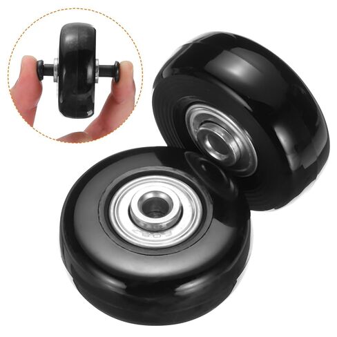 مجموعة uxcell مكونة من 1 عجلات أمتعة بديلة 70 × 24 مم/2.8 بوصة × 0.9 بوصة عجلات مطاطية دوارة تحمل عجلات إصلاح لحقيبة التزلج الخارجية، أسود in Kuwait