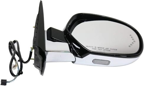 Kool Vue Side Power Power Mirror for Cadillac Escalade ESV 2007-2014 طية الطاقة مع ضوء الإشارة والذاكرة ومصباح البركة ؛ بدون مراقبة البقعة العمياء كروم in Saudi Arabia