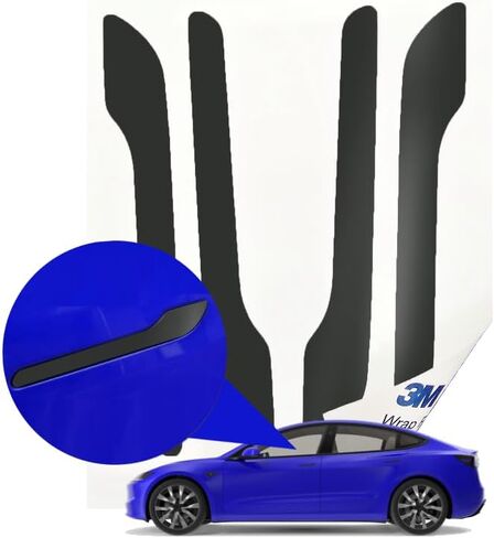 4 Set Car Door Handle Cover Sticker 3M 2080 Wrap Converted, Tesla Model 3 Tesla Model Y Accessories Fits 2024-2019, Chrome Delete, TPU Film, Includes 4 Wraps (Yellow Gloss Sunflower G25) in Kuwait