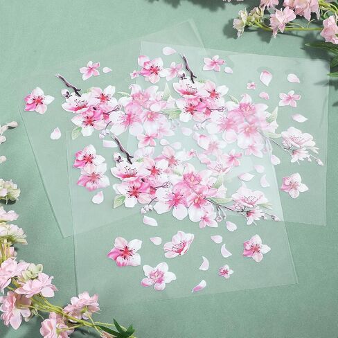 3 PCS Cherry Blossom Vinyl Car Sticker ، 10 '' '' Pink Car Stickers for Women ، Cherry Blossom Cars Vinyl Sticker for Motocycle ، Automotive ، Home Decor in Saudi Arabia