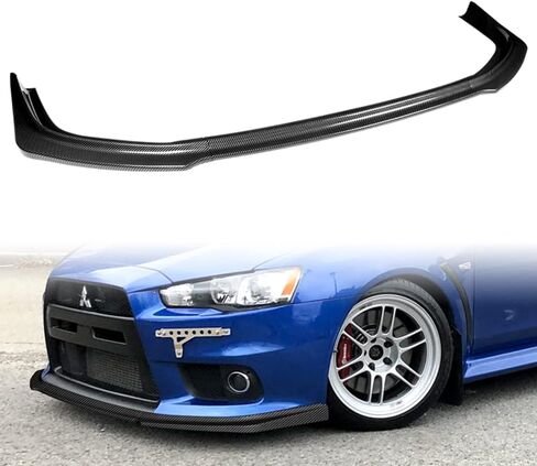 Q1-TECH, Front Bumper Lip fit for Compatible with 2008-2015 Mitsubishi Lancer Evolution EVO X, Front Bumper Lip Spoiler Air Chin Body Kit Splitter, R-Style (Matt Black) in Saudi Arabia
