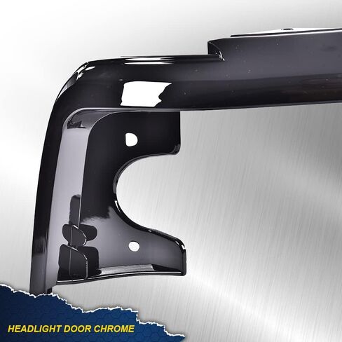G-PLUS Grille Headlight Door Bezel Chrome Set Compatible with 1992-1996 Bronco/1992-1997 Ford F150 F250 F350Trim Door Passenger & Driver Side 2pcs Gloss Black in Saudi Arabia