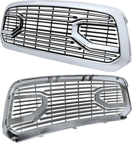 PENSUN Front Grille Compatible with 2013-2018 Dodge RAM 1500 Big Horn Style Bumper Grille (Chrome W/O Light) in Saudi Arabia
