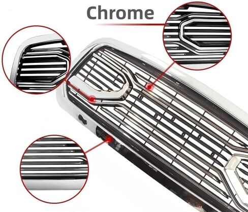 PENSUN Front Grille Compatible with 2013-2018 Dodge RAM 1500 Big Horn Style Bumper Grille (Chrome W/O Light) in Saudi Arabia