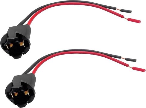 2pcs t10 المقبس المصباح مع خواص الأسلاك ، مقبس ضوء لوحة الترخيص ، والنحاس البلاستيكي نقي اثنين من قابس تسخير سلكين ، وملحقات محول لوحة ترخيص لوقوف السيارات لمعظم السيارات in Saudi Arabia