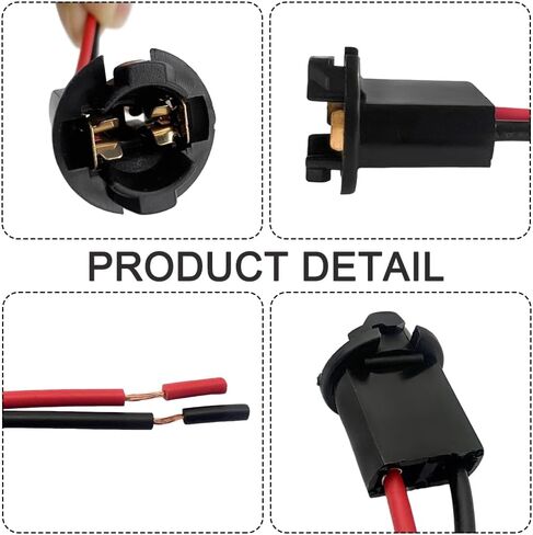 2pcs t10 المقبس المصباح مع خواص الأسلاك ، مقبس ضوء لوحة الترخيص ، والنحاس البلاستيكي نقي اثنين من قابس تسخير سلكين ، وملحقات محول لوحة ترخيص لوقوف السيارات لمعظم السيارات in Saudi Arabia