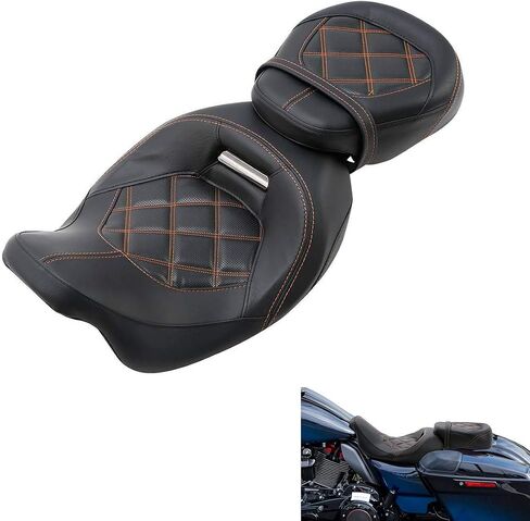 Rider and Passenger Seat 2-Up Motorcycle Low Pofile Seat Fit For Harley Touring Road King Road Glide Street Glide Electra Glide Ultra Classic 2009-2023 in Saudi Arabia