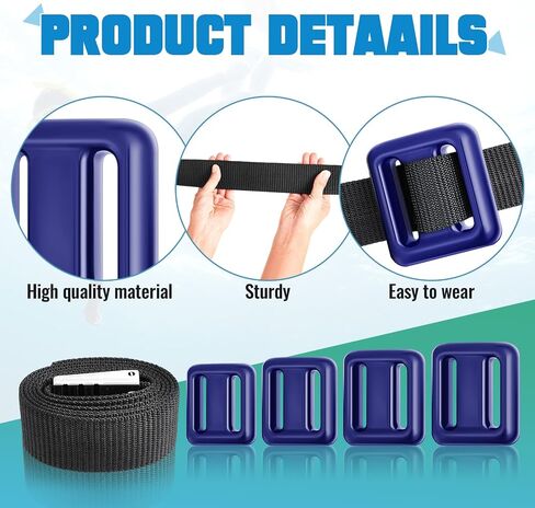 4 Pcs 2.2 lb Dive Weights Belt for Scuba Diving Coated Dive Weights Nylon Dive Belt with 1 Metal Quick Release Buckle for Free Diving Spear Fishing in Saudi Arabia