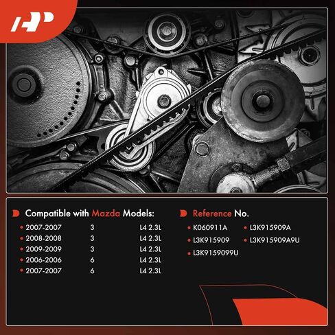 A-Premium Engine Serpentine Drive Belt Compatible with Mazda 3 2007-2009 2.3L, 6 2006-2007 2.3L - Replace# L3K915909 in Saudi Arabia