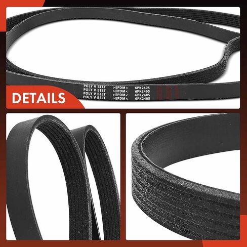 A-Premium Engine Serpentine Drive Belt Compatible with Jeep, Mercedes-Benz, Land Rover, Mercury & Ford Cars - Wrangler, Cherokee, Comanche, E320, S320, Range Rover, Range Rover Sport, Windstar & More in Saudi Arabia