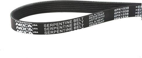 EPDM Serpentine Belt Fit 2001-2006 لـ BMW 330CI 530i ، 2001-2005 325i 325xi ، 1997-2000 528i 328i 328CI #6PK1538 in Saudi Arabia