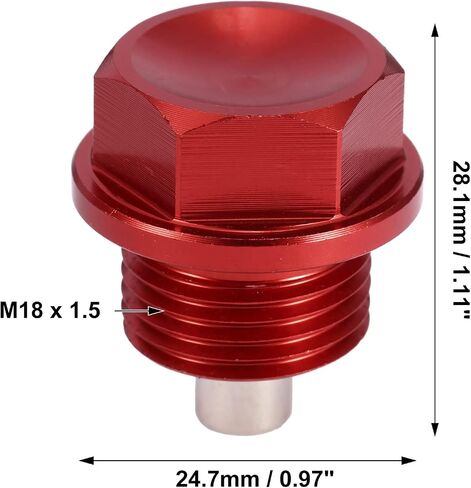 X AutoHaux 2 Set M18x1.5 استنزاف زيت قابس الألومنيوم مغناطيسي من سبيكة الصرف الصامت صرف زيت الصرف مع 2 غسالة للدراجة النارية للسيارة الأحمر in Kuwait