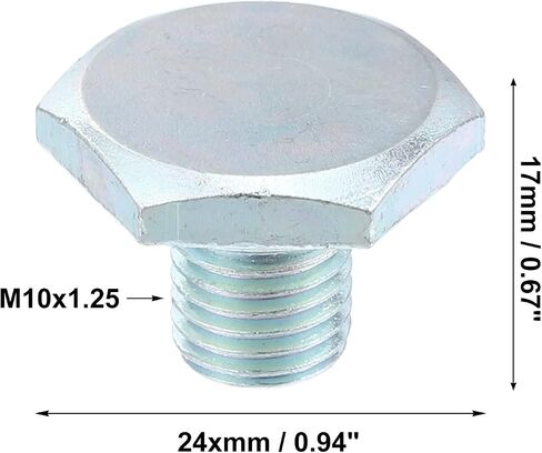 X AutoHaux M10x1.25 الصلب سد تصريف زيت زيت الصلب مع حلقة الختم ل Mazda ل Ford Focus Silver Tone in Saudi Arabia