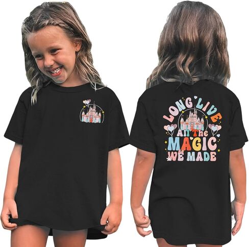 Kid Girls Magic Kingdom Shirt Long Live All The Magic We Made T-Shirt Holiday Castle Tees Summer Vacation Outfit Tops in Saudi Arabia