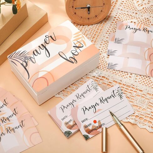 Wood Prayer Box with 60 Pcs Prayer Cards Pen 6.3 Inch Christian Gift for Women Men Bible Gift for Easter Mother's Day Father's Day(Classic Style) in Saudi Arabia