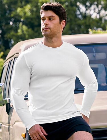 Jmierr Mens Muscle Slim Fitwited Rightweight Thirts مضلع مضاد للعبارة الطاقم in Saudi Arabia